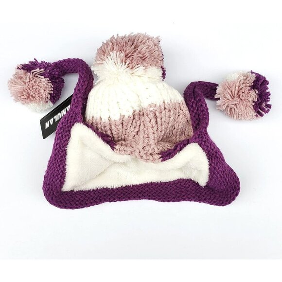 Women Pink PurpleWinter Peruvian Cover Ears Beanie Hat Ear Flaps Sherpa Ski Snow main image 6